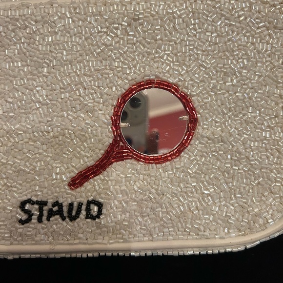 VINTAGE STAUD Stylish White Beaded Face Design Women's Bag - Picture 3 of 7